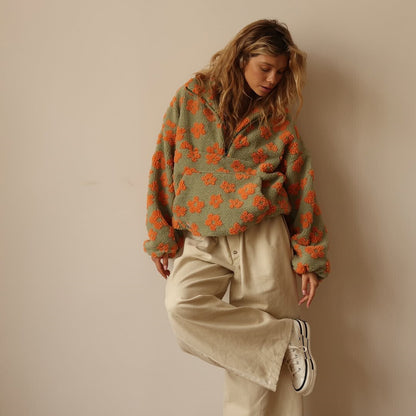 Luna™ | Sudadera de Borreguito Floral Suave