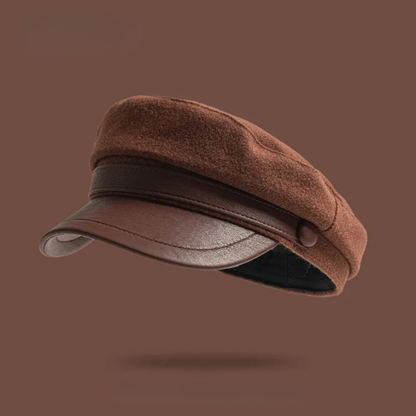 BarónMar™ | Gorra Mediterránea de Piel y Lana