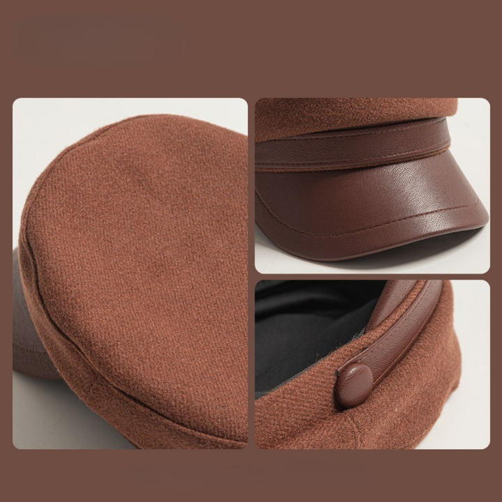 BarónMar™ | Gorra Mediterránea de Piel y Lana
