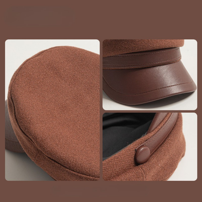BarónMar™ | Gorra Mediterránea de Piel y Lana