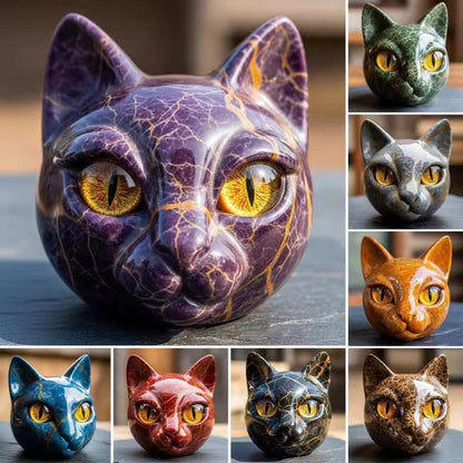 Aritz™ | Escultura Felina Mística en Estilo Mármol