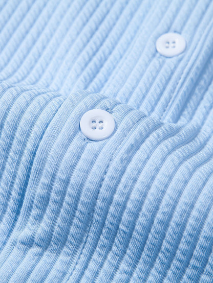 Léon™ | T-shirt à col montant côtelé et manches longues Muscle Fit